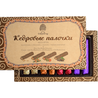 Кедровые палочки ассорти Сибирский кедр малина-облепиха-смородина классика в шоколад. глазури 190г Кедровые палочки ассорти Сибирский кедр малина-облепиха-смородина классика в шоколад. глазури 190г