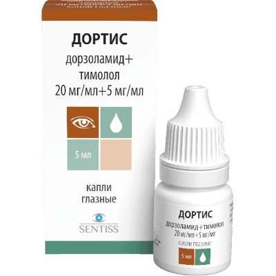Дортис капли глазн. 20мг/мл+5мг/мл 5мл №1