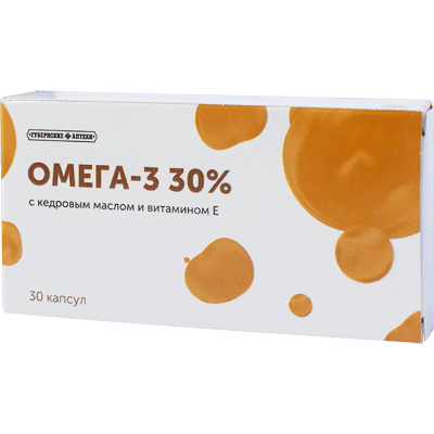 Омега-3 30% капс. с кедровым маслом и витамином Е ГА №30
