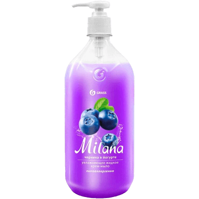 Grass Milana Крем-мыло жидкое черника в йогурте дозатор 1л