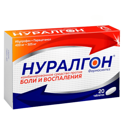 Нуралгон Фармасинтез табл. п.п.о. 400мг+325мг №20