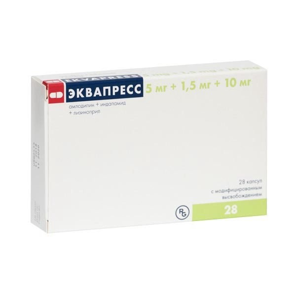 Эквапресс капс. с модиф. высвоб. 5мг+1,5мг+10мг №28