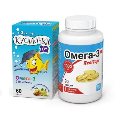 Кусалочка капс. жев. iq омега-3 №90