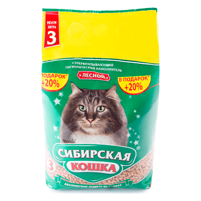 Сибирская кошка Наполнитель лесной 3л