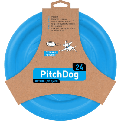 ПитчДог/Pitch Dog Игрушка для собак летающий диск голубой 24см