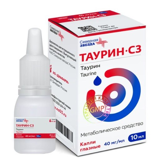 Таурин-СЗ капли глазн. фл.-кап. 40мг/мл 10мл №1