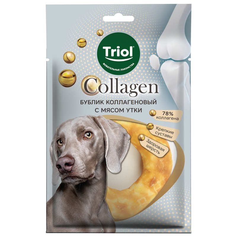 Триол Collagen Лакомство для собак бублик коллагеновый с мясом утки 70г №1