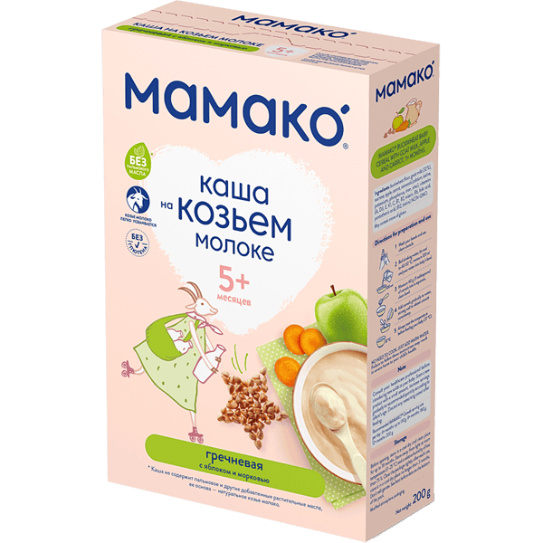 Мамако Каша на козьем молоке гречневая 200г