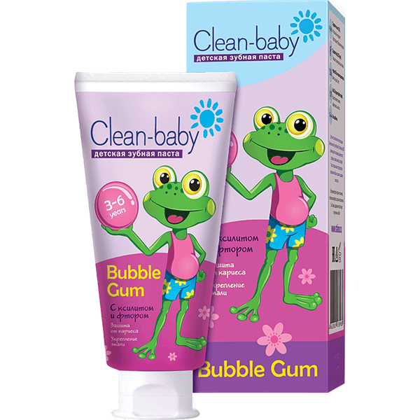 Clean-baby Зубная паста детская бабл гам 3-6лет 50мл