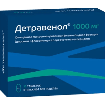 Детравенол таб. п.п.о. 1000мг №30