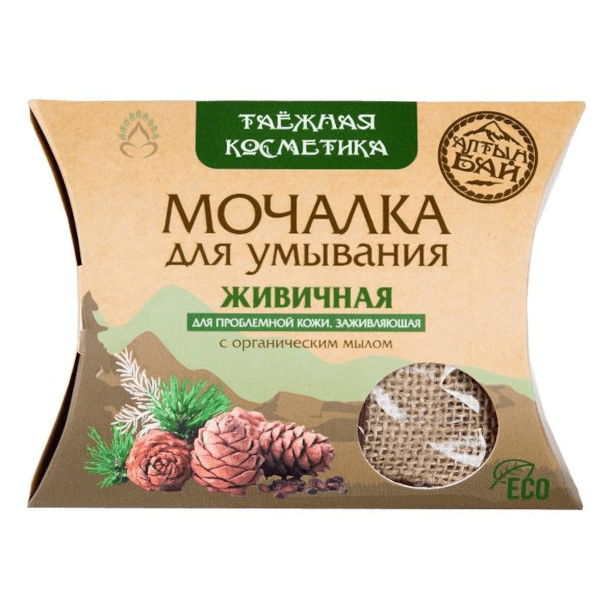 Алтын Бай Мочалка для умывания живичная льняная 60г