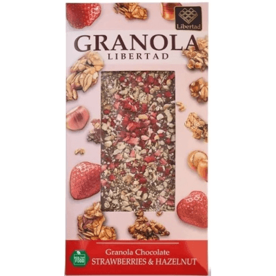 Шоколад молочный Granola Libertad с гранолой, клубникой и фундуком 80г