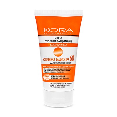 Кора Крем солнцезащитный для лица и тела усиленная защита SPF60 150мл Кора Крем солнцезащитный для лица и тела усиленная защита SPF60 150мл