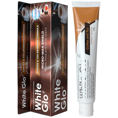 Вайт гло/white glo Зубная паста отбеливающая для любителей кофе и чая 100г
