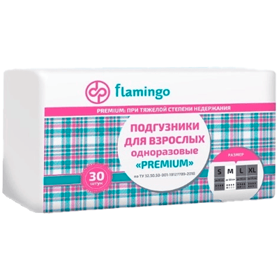 Фламинго/flamingo Подгузники д/взрослых Премиум M №30