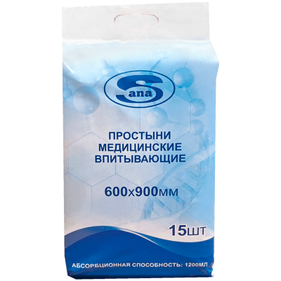Пеленки впитывающие Sana 60х90см №1 Пеленки впитывающие Sana 60х90см №1