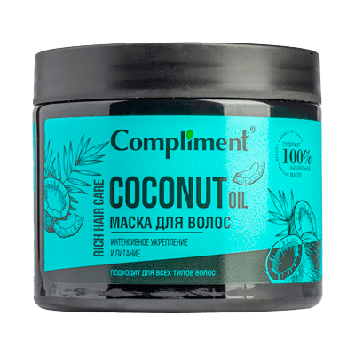 Комплимент Маска для волос Rich Hair Care Coconut Oil Интенсивное укрепление и питание 400мл