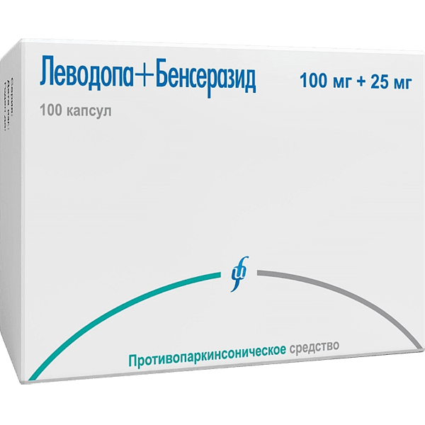 Леводопа+Бенсеразид капс. 100мг+25мг №100