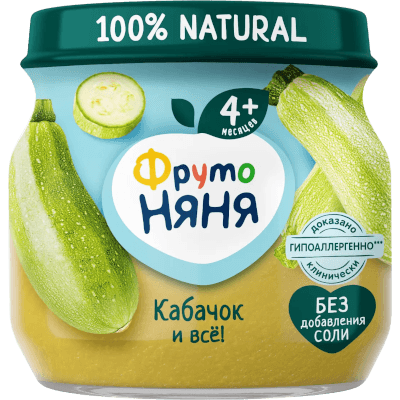 Фрутоняня Пюре кабачок 80г