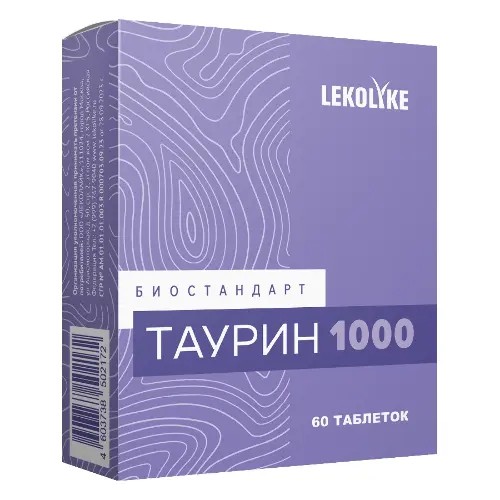 Леколайк/Lekolike Биостандарт таурин 1000 табл. №60