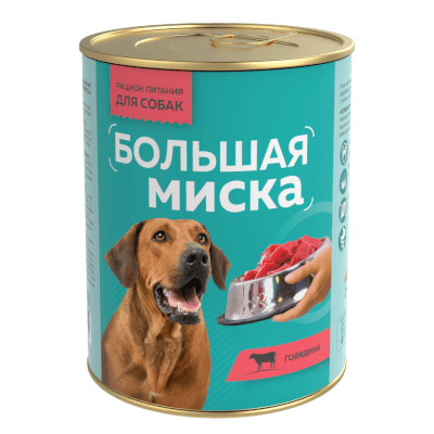 Зоогурман Большая Миска Корм влажный для собак говядина консервы 970г
