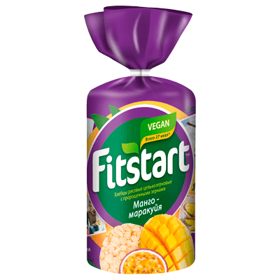 Хлебцы рисовые Фитстарт/Fitstart манго-маракуйя 100г