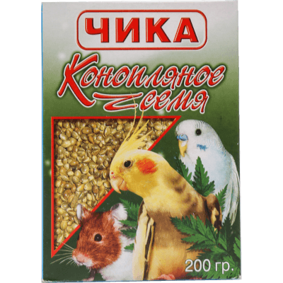 Чика Лакомство для всех видов птиц конопляное семя 200г