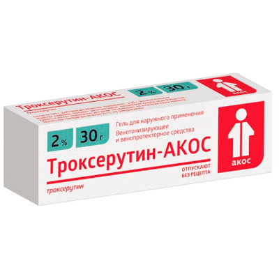 Троксерутин-АКОС гель для наружного применения 2% 30г