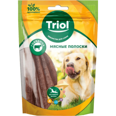 Триол Лакомство для собак мясные полоски из говядины 70г Триол Лакомство для собак мясные полоски из говядины 70г