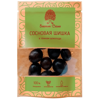 Сосновая шишка в тёмном шоколаде Сибирский кедр 60г Сосновая шишка в тёмном шоколаде Сибирский кедр 60г