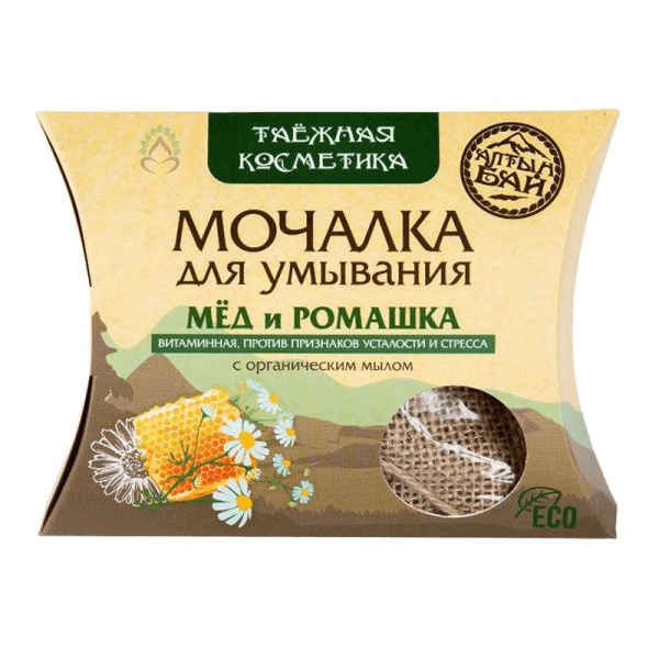 Алтын Бай Мочалка для умывания мед и ромашка льняная 60г