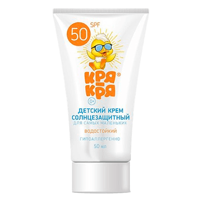 Кря кря Крем солнцезащитный для самых маленьких Д-пантенол SPF50+ 50мл Кря кря Крем солнцезащитный для самых маленьких Д-пантенол SPF50+ 50мл