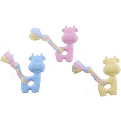 Wogy Игрушка-пищалка для собак коровка микс 10,7х6,5х3,5см(31019-0297)