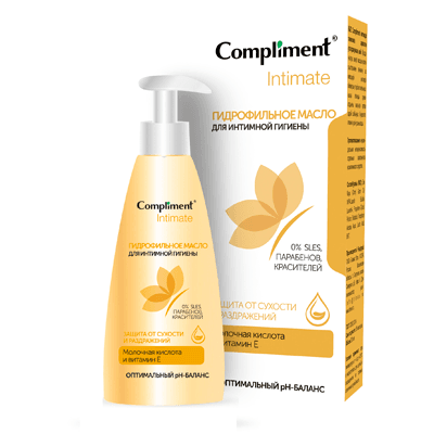 Комплимент/Compliment Гидрофильное масло для интимной гигиены Intimate 200мл Комплимент/Compliment Гидрофильное масло для интимной гигиены Intimate 200мл