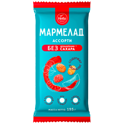 Нева Мармелад желейно-формовой ассорти на изомальте в кокосовой стружке 195г Нева Мармелад желейно-формовой ассорти на изомальте в кокосовой стружке 195г