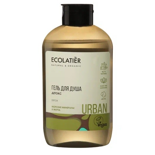 Эколатье ecolatier Гель для душа детокс морские минералы-матча 600мл(842104)