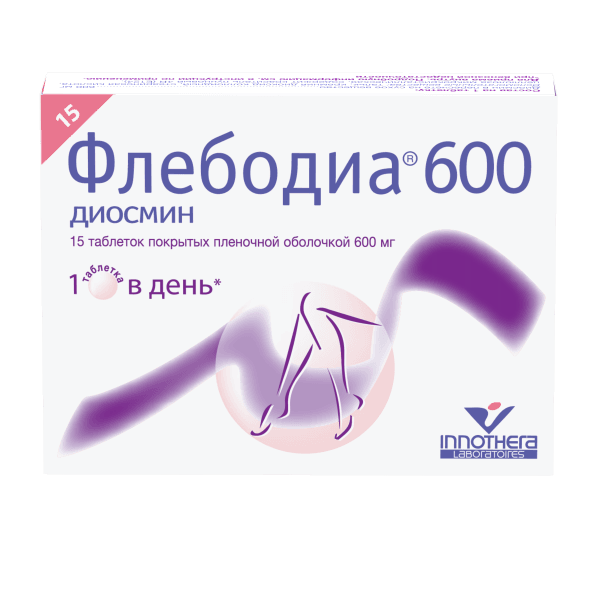 Флебодиа 600 табл. п.п.о. №15