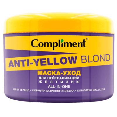 Комплимент/Compliment Маска-уход anti-yello blond нейтрализатор желтизны 500мл