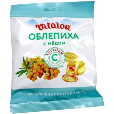 Леденцы на основе трав с витамином С со вкусом облепихи с медом 60 №1