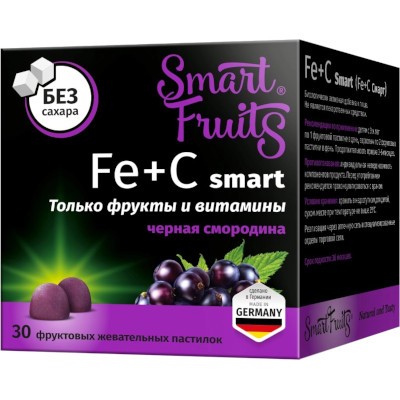 Смарт Фрутс/Smart Fruits Fe+C Смарт пастилки жев. №30