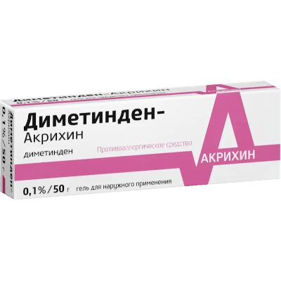 Диметинден-Акрихин гель д/наружн. прим. 0,1% 50г №1