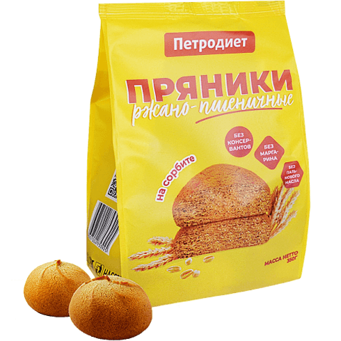 Петродиет Пряники ржано-пшеничные на сорбите 350г