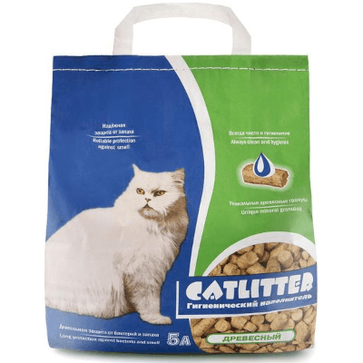 Catlitter Наполнитель древесный 8мм 5л