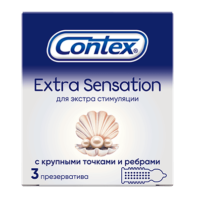 Контекс Презервативы extra sansation крупные точки и ребра №3