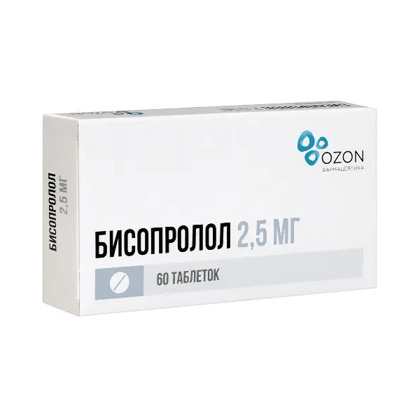 Бисопролол табл. п.п.о. 2,5мг №60