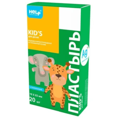 Пластырь бактерицидный Хелп/Help детский 1,9х6,3см №20