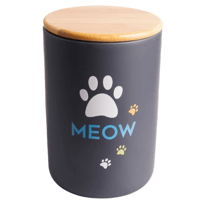 Mr.Kranch Бокс для хранения корма для кошек meow керамический черный 1,9л