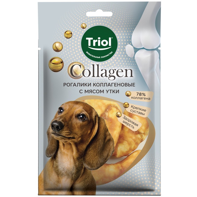 Триол Collagen Лакомство для собак рогалики коллагеновые с мясом утки (3х30г) 90г