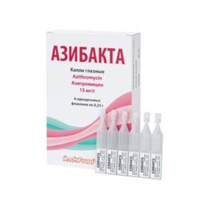 Азибакта капли глазн. 15мг/г 0,25г №6