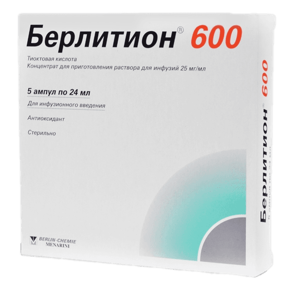 Берлитион 600 конц.д/инф. 25мг/мл 24мл №5